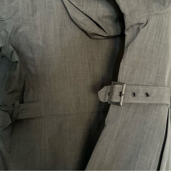 Marc New York Andrew Marc Charcoal Gray Hooded Belted Technical Trench Coat L - Picture 3 of 4
